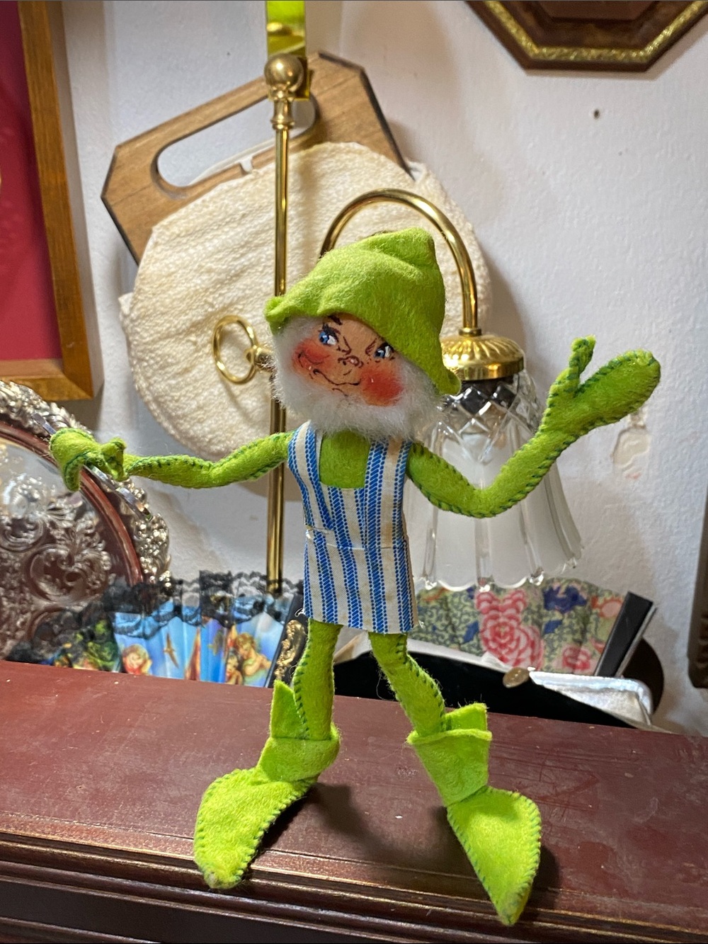 Annalee 10" Lime Green Workshop Elf with Wrench